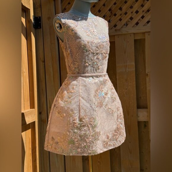 🆕 BRONX & BANCO 🧿 NWOT Violet Mini Dress, Gold & Champagne Sequin - Sz M US 6 - Picture 5 of 15